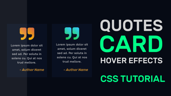 Quotes Card Hover Effect With CSS | Coding Artist