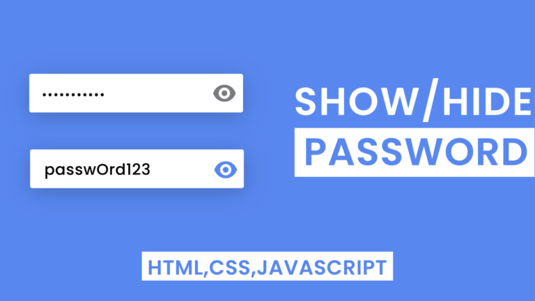Show/Hide Password Toggle With Javascript | Coding Artist
