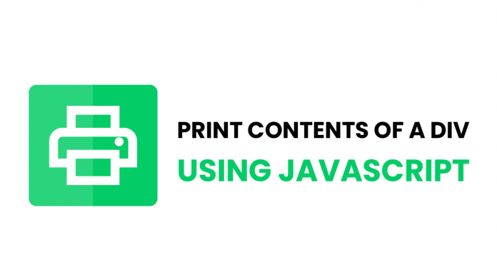 Print Contents Of A DIV Javascript