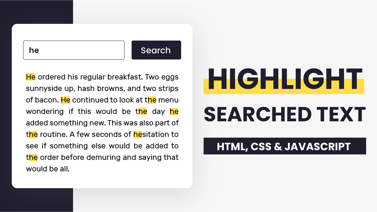 Highlight Searched Text With Javascript Coding Artist