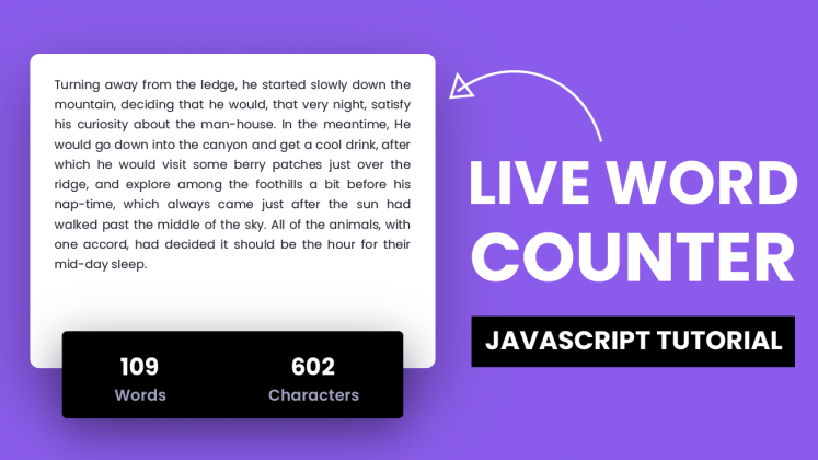 Live Word Counter | Vanilla Javascript | Coding Artist
