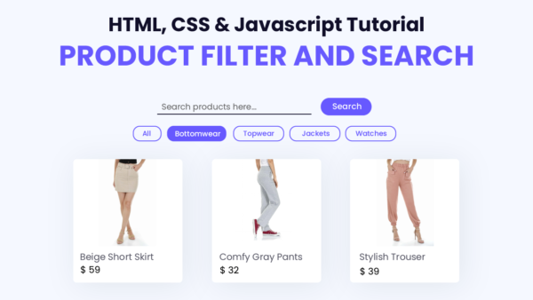 Product Filter and Search Using Javascript | Coding Artist