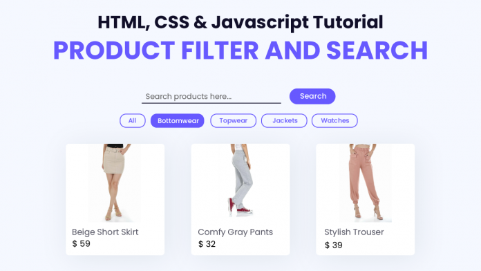 Product Filter HTML CSS Javascript