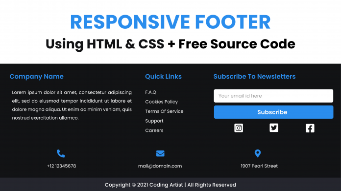 Responsive Footer HTML And CSS