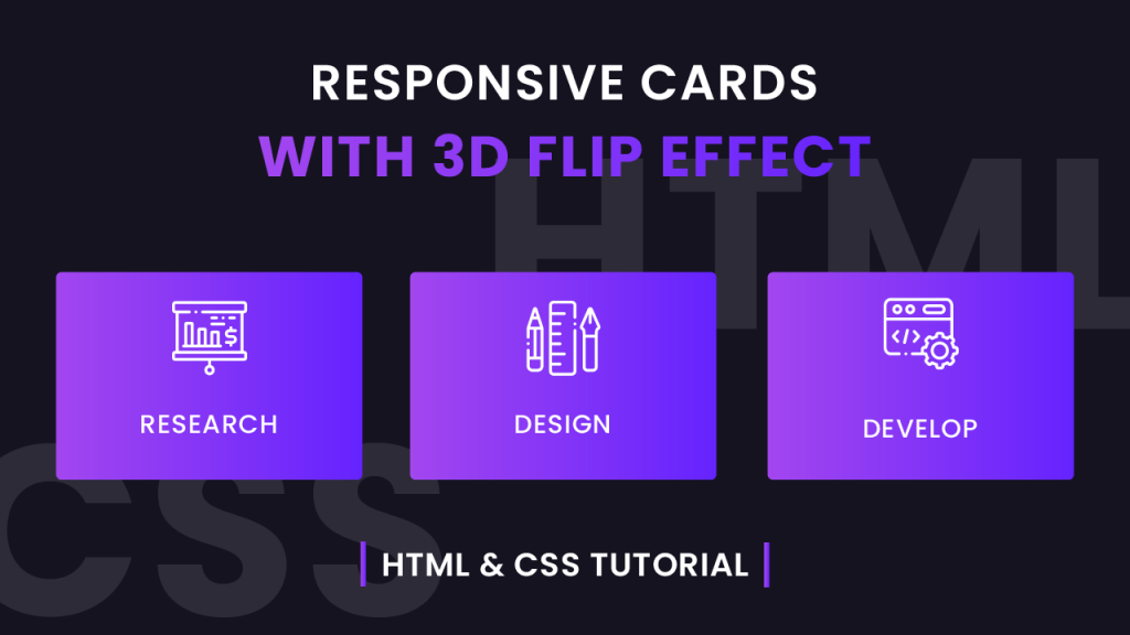 Responsive 3D Flip Cards Using HTML and CSS | Coding Artist