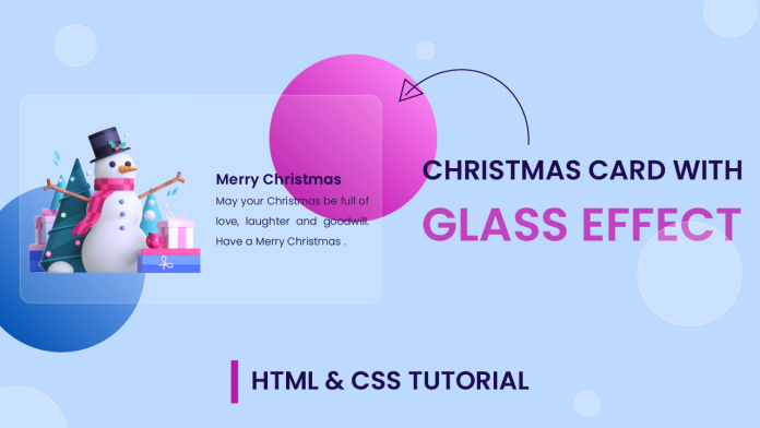Glass Christmas Card HTML CSS