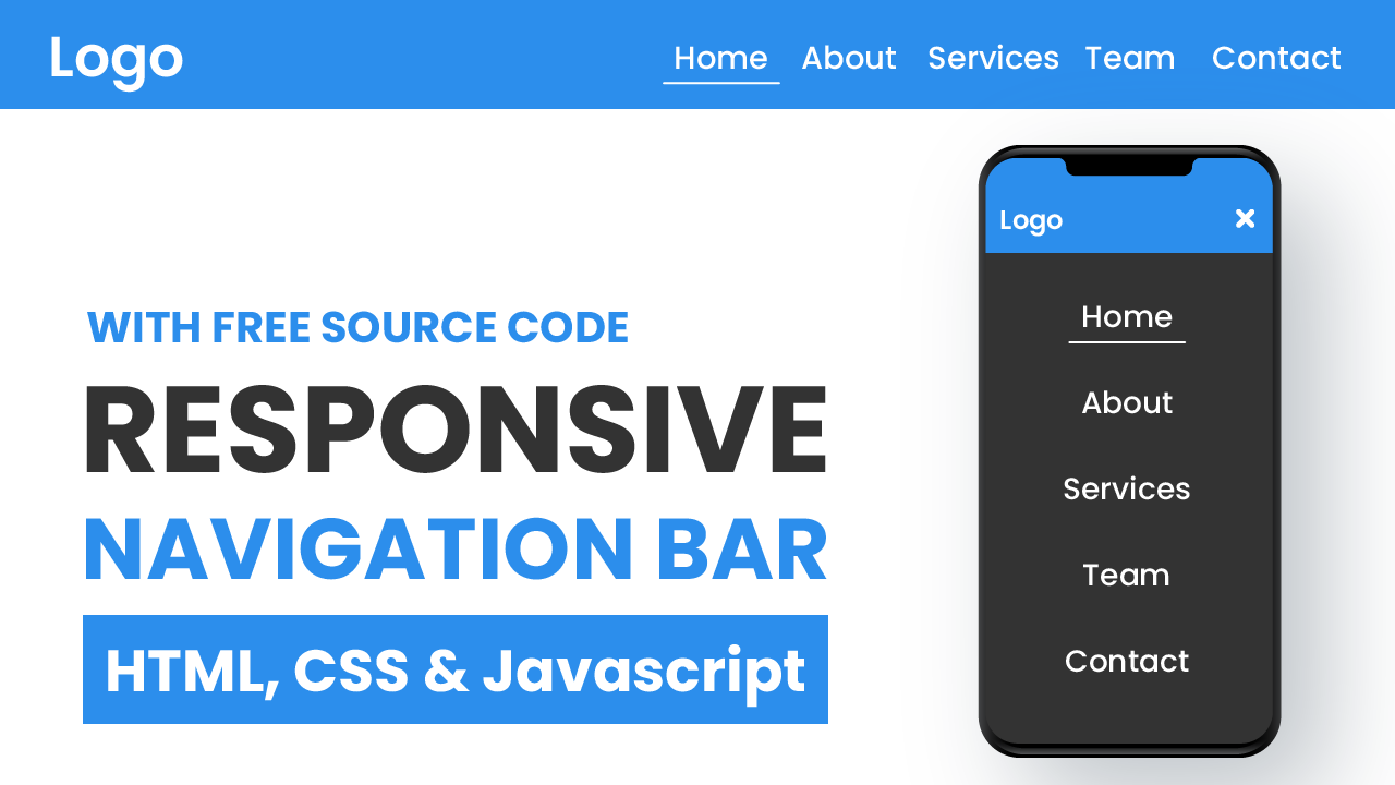 Navigation Bar HTML, CSS & JS | Coding