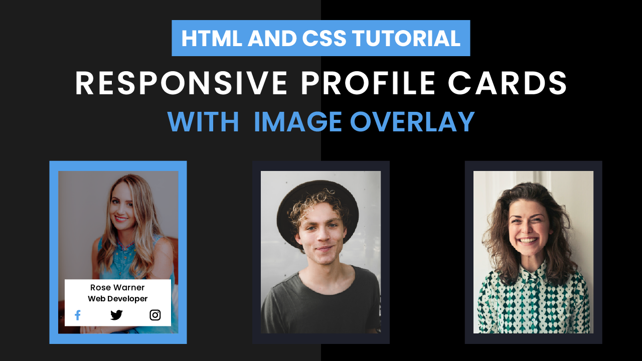 Responsive Profile Cards With Image Overlay | HTML and CSS | Coding Artist