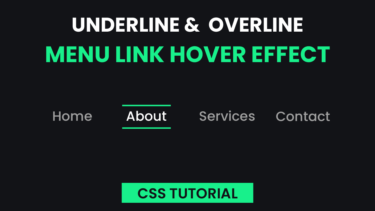 Underline And Overline Menu Hover Effect CSS Tutorial Coding Artist