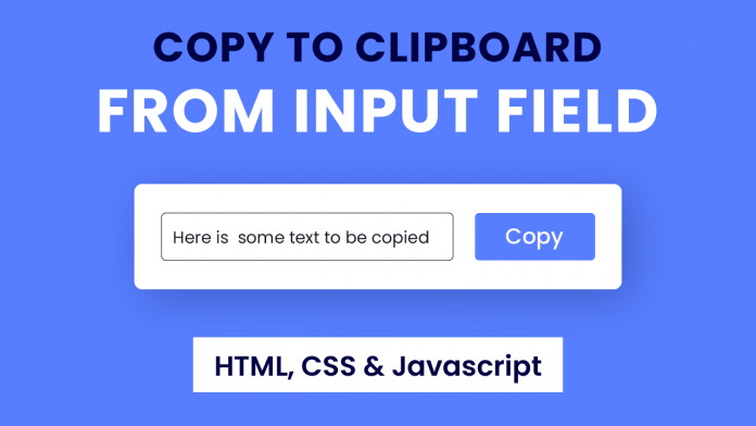 Copy To Clipboard From Input Field Javascript