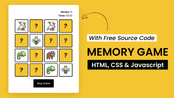 Memory Game Javascript Project | Coding Artist