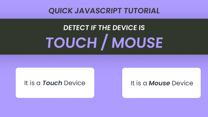 Detect Touch Screen Javascript