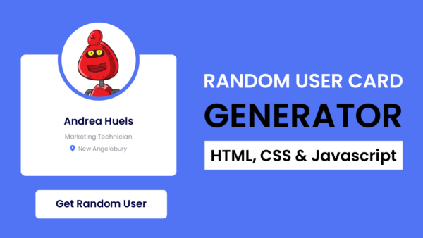 Random User Card Generator With Javascript | Coding Artist