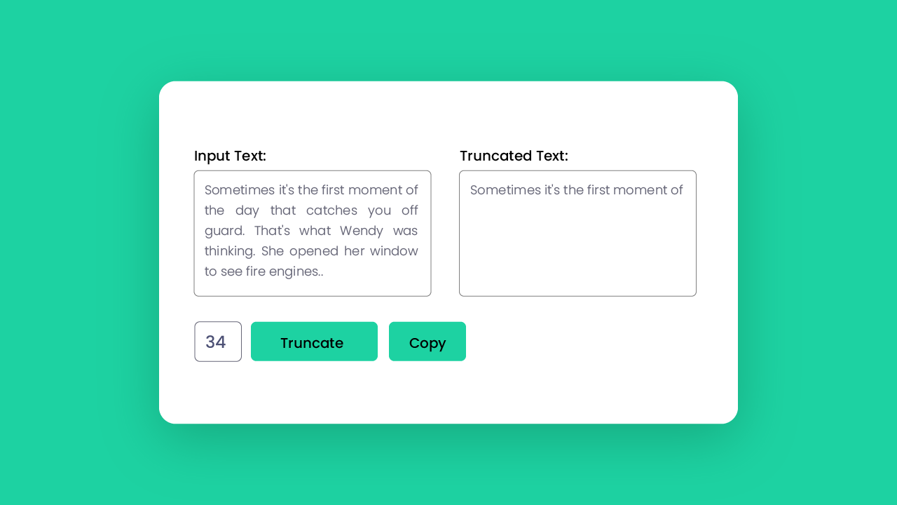 Truncate Text App Javascript Coding Artist