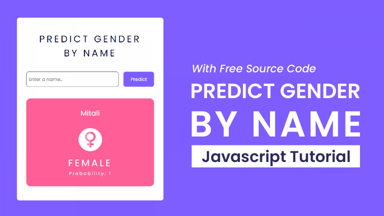 Predict gender by name javascript coding artist