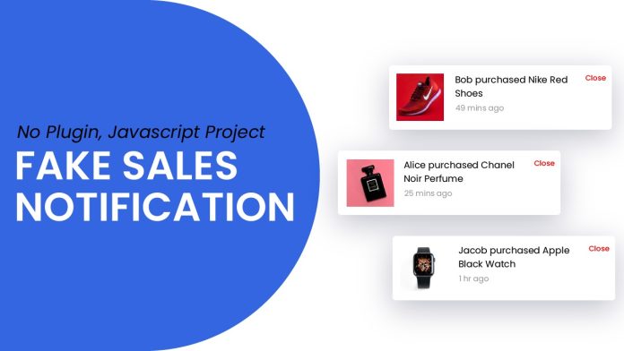 Fake Sales Notification Using Javascript