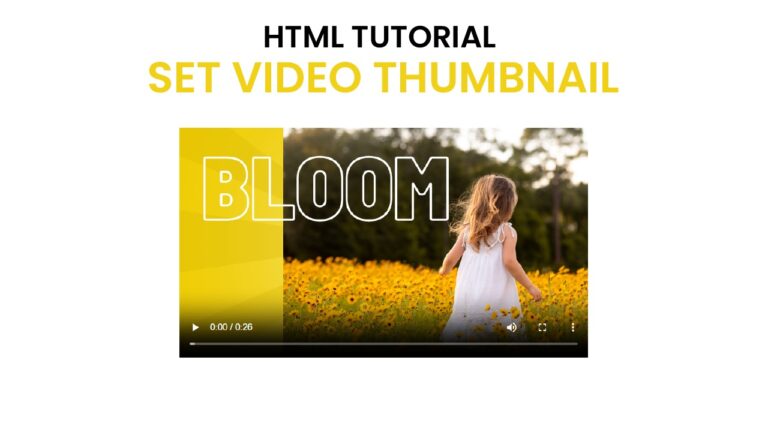 Set Custom Video Thumbnail In Html Coding Artist