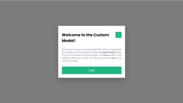 Custom Modal Using HTML, CSS, and JavaScript | Coding Artist