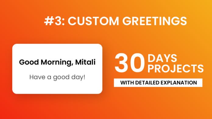 Custom Greetings HTML CSS and Javascript