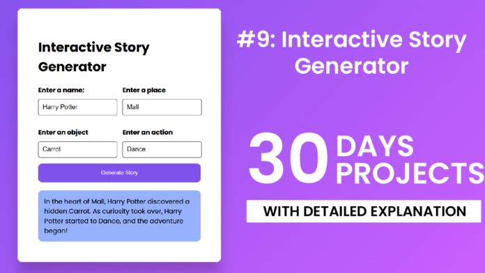 Interactive Story Generator Javascript
