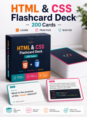 HTML & CSS Flashcard Deck — 200 Cards